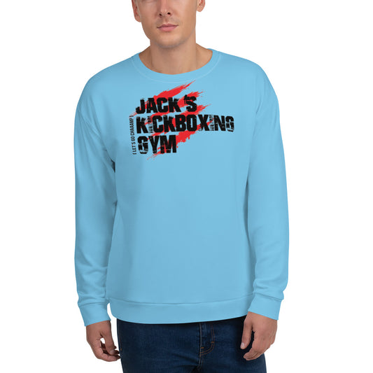 Jack's Kickboxing Gym - Front Print Long-Sleeve  (Baby Blue)
