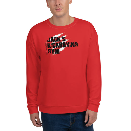 Jack's Kickboxing Gym - Front Print Long-Sleeve  (Red)